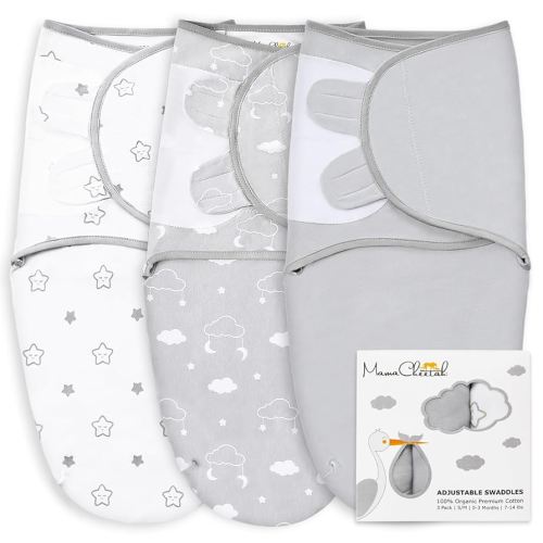 Mama Cheetah Preemie Swaddle Sack, Organic Swaddling Sleep Sacks for Preemies, Preemie Swaddle Blanket Wrap, Easy Swaddles for Premature Baby Boy Girl 4-7 lbs, Newborn Essentials, 3-Pack