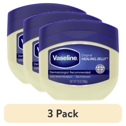 (3 pack) Vaseline Original Healing Petroleum Jelly Slugging Skincare for All Skin, 13 oz