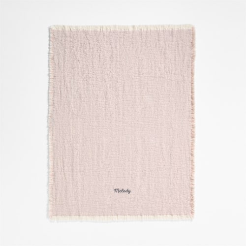 Personalized Supersoft Organic Cotton Gauze Classic Mauve Pink Baby Stroller Blanket
