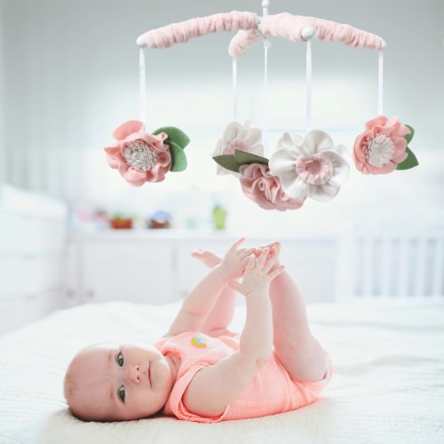 Pink Floral Musical Mobile
– The Peanutshell