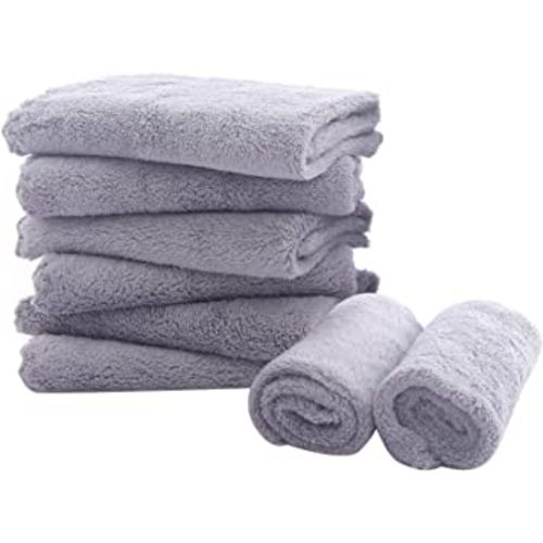 8 Pack Burp Cloths for Baby - 20" by 10" Ultra Absorbent Burping Cloth, Hand Washcloths, Newborn Towel - Milk Spit Up Rags - Burpy Cloths for Unisex, Boy, Girl - Burp Cloths Set (Grey)