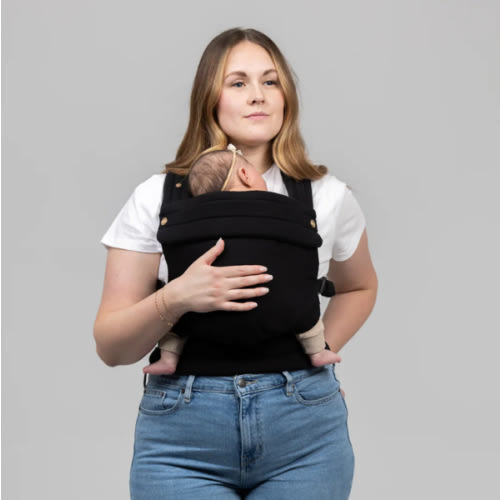 Mabē Monarch Ergonomic Baby Carrier - Premium Cotton Soft Structured Infant Carrier with Hip Healthy Design, 3 Carry Positions for Newborn to Toddler (7-35lbs), Breathable (Ebony)