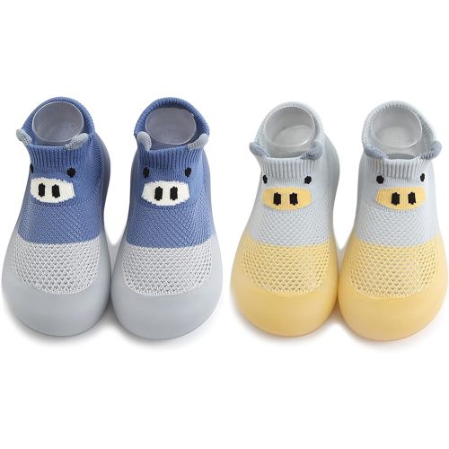 Baby Non Slip Socks Shoes Toddler Girls Boys First Walking Shoes Infant Indoor Floor Slipper Sneakers 2 Pairs