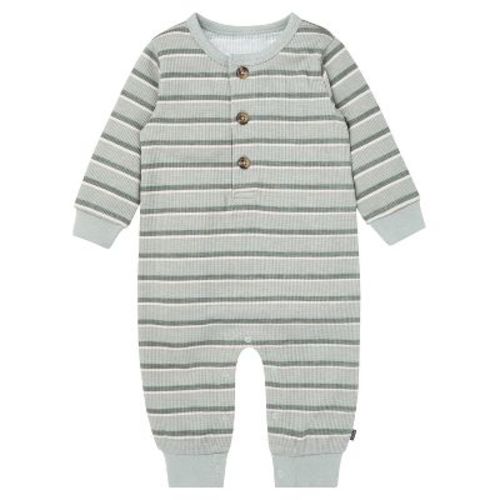 Modern Moments by Gerber Baby Boys' Long Leg Slouch Romper, Green Stripes, 3-6 Months