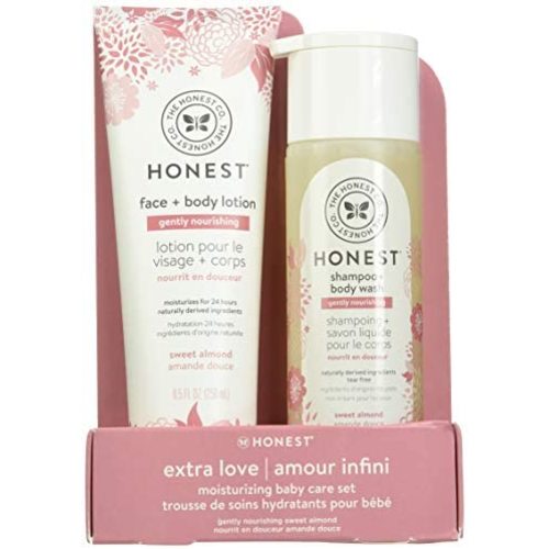 The Honest Company 2Piece Shampoo + Body Wash, Sweet Almond, Shampoo and Body Wash 10 Fl Oz, Face and Body Lotion 8.5 Fl Oz