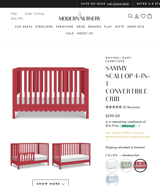 Sammy Scallop 4-in-1 Convertible Crib