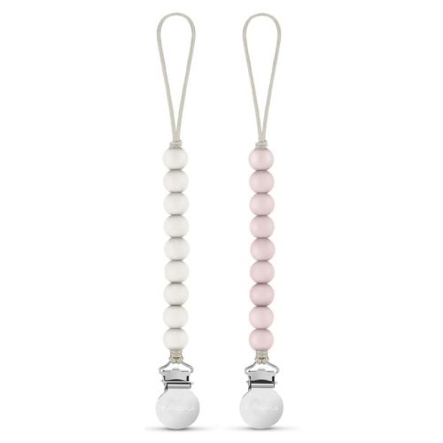 Beaded Pacifier Clip Holder for Baby Boys and Girls, Color: Ballet slippers + sugar swizzle, Size: 2 pack