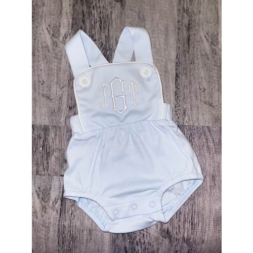 Monogram Bubble / Blue Sunsuit / Boy bubble/Personalized baby Boy Bubble / Infant Outfit / Baby Shower Gift