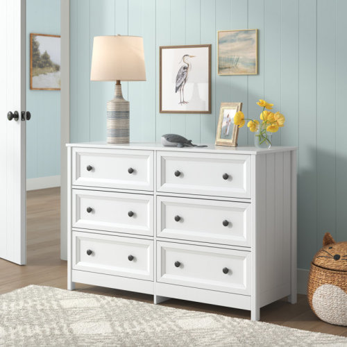 Sand & Stable™ Baby & Kids Ernie 6 Drawer 47'' W Double Dresser & Reviews | Wayfair