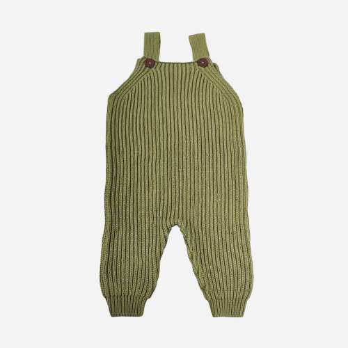 Cotton Brioche Overalls, Moss