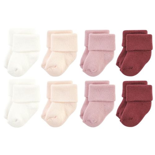 Hudson Baby Infant Girl Cotton Rich Newborn And Terry Socks, Solid Blush Pink, 0-6 Months