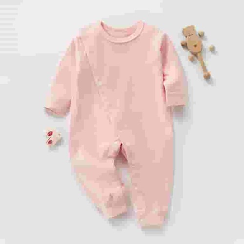 Ovbmpzd Long Sleeve Pajamas for Kids Girls Cotton Plush Pink Pajamas Solid Cozy Onesies for Boys 6-9 Months