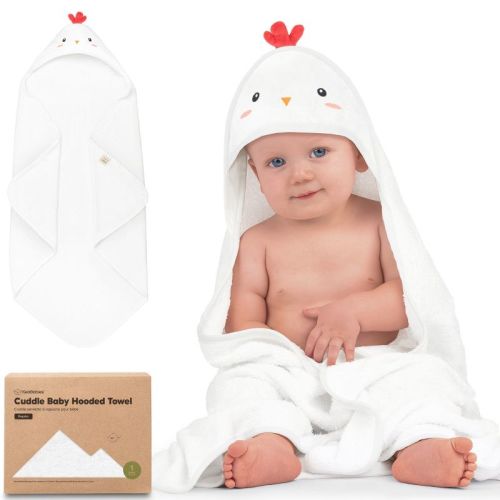 Keababies Cuddle Baby Hooded Towel, Organic Baby Bath Towel, Hooded Baby Towels, Baby Beach Towel For Newborn, Kids (rooster)