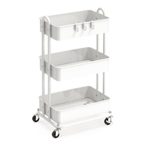 Simple Houseware Heavy Duty 3-Tier Metal Utility Rolling Cart