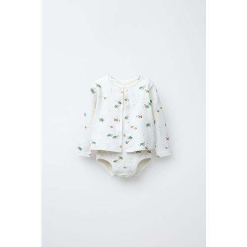 POINTELLE SEA BODYSUIT AND JACKET SET - Oyster-white | ZARA United States