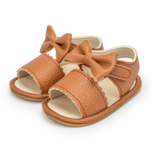 Meckior Baby Girls Sandals Rubber Sole Infant Summer Bow-Knot Shoes for First Walker 0-18 Months
