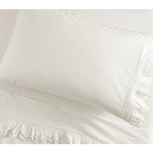 LoveShackFancy Eyelet Ruffle Sheet Set, Twin, White