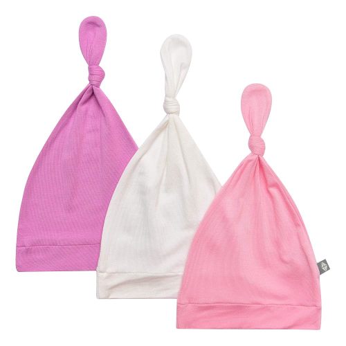 KYTE BABY Rayon Made from Bamboo Baby Beanie Hats - Super Soft Knotted Caps Available in Pattern and Solid Colors - 3 Pack