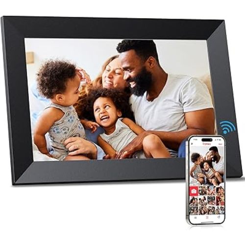FRAMEO 10inch Digital Picture Frame WiFi Smart Photo Frame Electronic Digital Picture Frames Load from Phone1280x800 HD IPS Touch Screen,Automatic/Slideshow/Share Videos Via Frameo APP