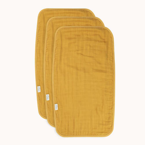 Ultra Soft Muslin Burp Cloths - Harvest Gold - 3 Pack