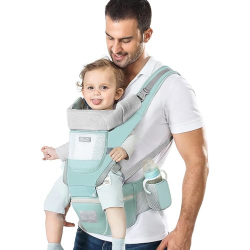 YSSKTC Baby Carrier Ergonomic Infant Carrier with Hip Seat Kangaroo Bag Soft Baby Carrier Newborn to Toddler 7-45lbs Front and Back Baby Holder Carrier for Men/Women Dad Mom