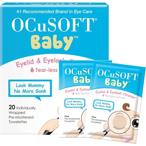 OCuSOFT Baby Eyelid and Eyelash Cleanser, Pre-Moistened Towelette, White/Blue 20 Count