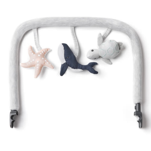 Ergobaby Evolve 3-in-1 Bouncer Toy Bar Accessory, Ocean Wonders Light Grey