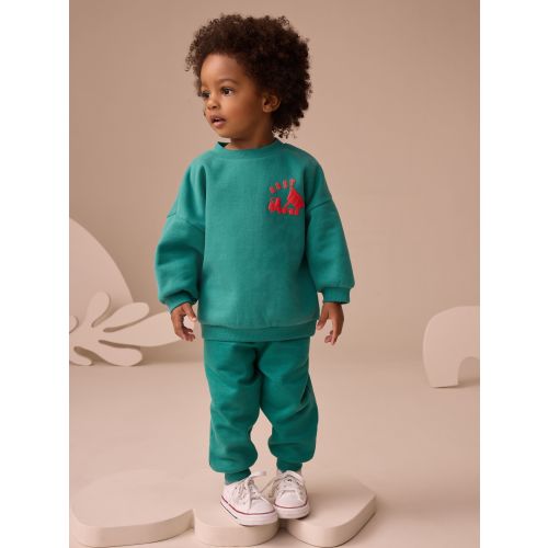 Green Printed Crew and Joggers Set (3mths-7yrs)