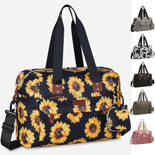 Pritent Diaper Bag Tote - Diaper Baby Bags with Pacifier Case, Shoulder Straps, Stroller Clips, Waterproof Large Mommy Bag Maternity Bag Travel Baby Bag for Mom and Dad, Sunflower