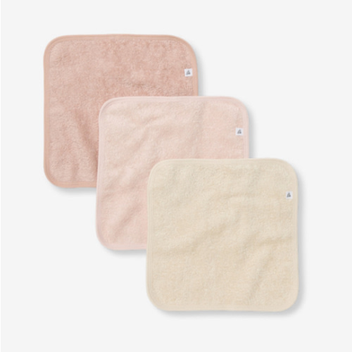 Burt's Bees Baby Organic Cotton Woven Terry Solid Washcloths (3 Pack) - Pink Solid | Babylist Shop