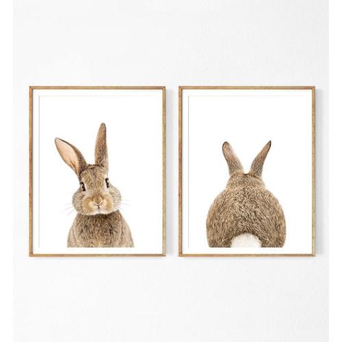 Nursery Decor, Bunny Butt Print, Set of 2 Rabbit Print, Baby Animal Prints, Bunny Tail, Nursery Decor Prints, Nursery Decor Printable