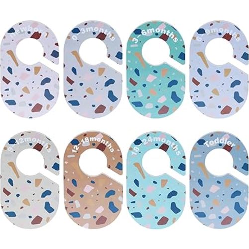 Baby Closet Dividers for Clothes Organizer - Set of 8 Double-Sided Baby Clothes Size Dividers form Newborn to Toddler for Daily Gender-Neutral Baby Nursery Decor