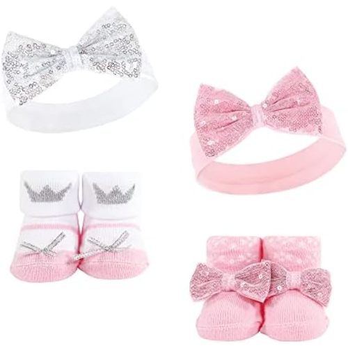 Hudson Baby baby-girls Headband and Socks Set
