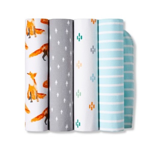 Flannel Baby Blanket - Cloud Island™ 4pk Foxes