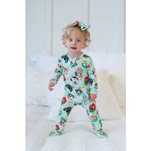 Family Matching Christmas Pajama, One-Piece Zip Up footie | EcoFriendly  Baby Romper | Unisex Baby Christmas Pajamas, Baby’s First Christmas