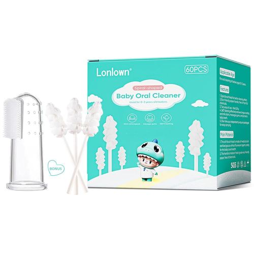 60PCS Baby Tongue Cleaner & 1PCS Finger Toothbrush Infant Mouth Cleaner Newborn Gum Cleaner Disposable Infant Oral Clean Stick Dental Care for Baby Toddler