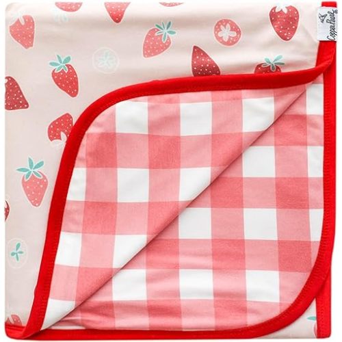 Copper Pearl Three-Layer Baby Blanket: Soft Baby Quilts for Boys and Girls | Breathable, Cozy, Toddler Blanket | Baby Quilt for Newborns | 46x46 Premium Polyester/Rayon | Strawberry