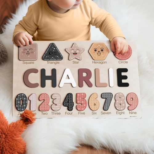 Personalized Handmade Baby Name Puzzle, Baby Girl Gift, Baby Boy Gift, Personalized Wooden Toys for Baby, Nursery Decor, Christmas Gift