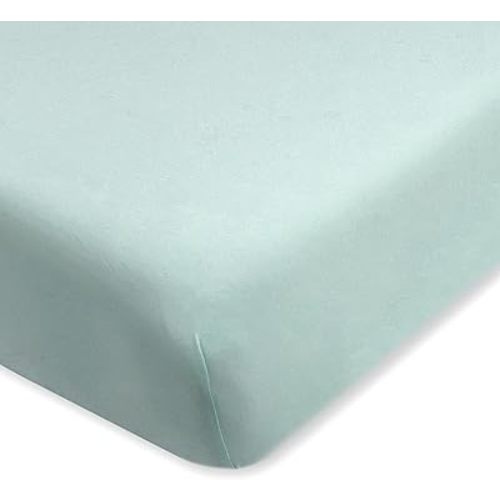 HonestBaby Fitted Crib Sheets Fits Standard Mattress Bassinet, Mini Prints 100% Organic Cotton Baby Boys, Girls, Unisex, Sage Fitted Crib Sheet, One Size