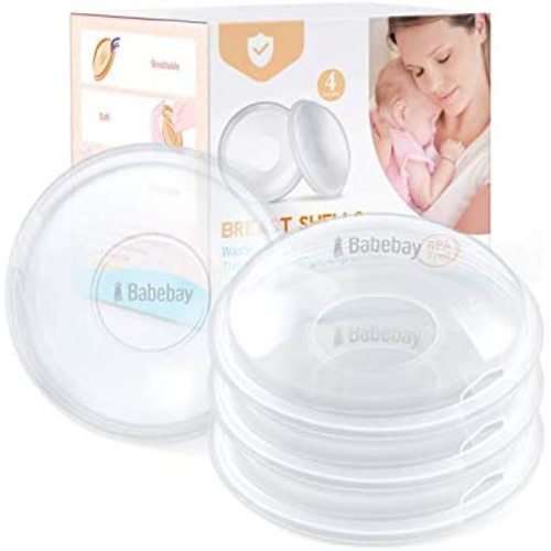 Breast Shells, 4 Pack Nursing Cups, Milk Saver, Protect Sore Nipples for Breastfeeding, Collect Breastmilk Leaks for Nursing Moms, Soft and Flexible Silicone Material, Reusable