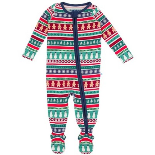 RuggedButts SoftSnooze Baby Boys One Piece Footie Pajamas - Fair Isle Friends, 0-3m