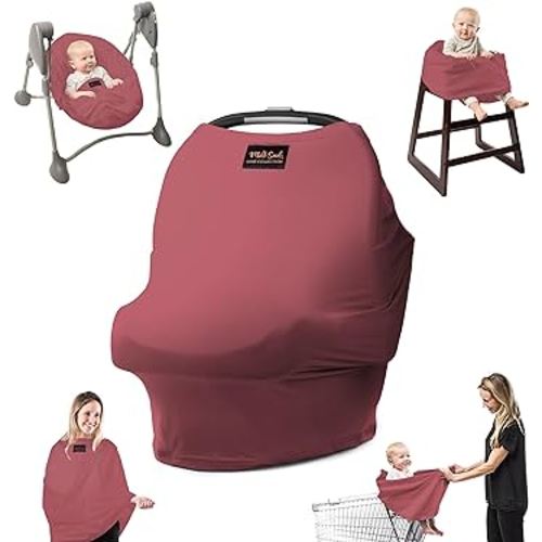 Milk Snob Original 5-in-1 Luxe Cover in Ash Rose - Added Privacy for Breastfeeding, Baby Car Seat, Carrier, Stroller, High Chair, Shopping Cart, Lounger Canopy, Newborn Essentials, Nursing Top
