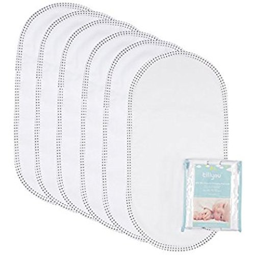 TILLYOU Soft Flannel Changing Pad Liners Waterproof, Washable Reusable Changing Table Cover Liners Double Layers, Hypoallergenic Cotton Flannel Surface, 11.5"x23" 6 Count