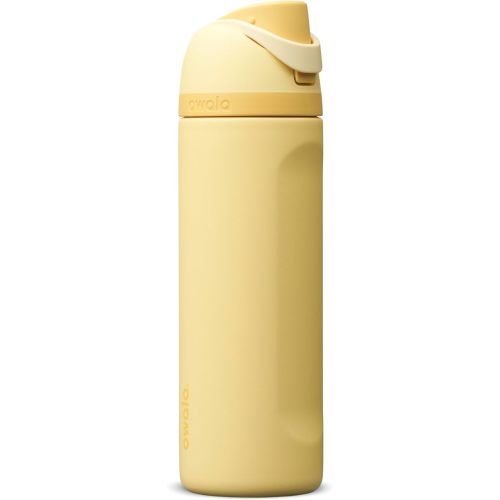 Owala FreeSip Stainless Steel Water Bottle 24 oz Butter Half