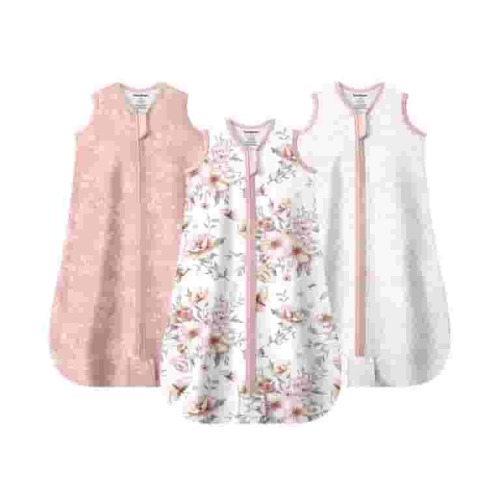 Mosebears 3Pcs 0.5 Tog Baby Sleep Sack 0-6 Months 100% Cotton Unisex Baby Wearable Blanket With 2-way Zipper