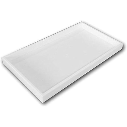 Full Size White Plastic Display Tray ~ 14 3/4" x 8 1/4" x 1"
