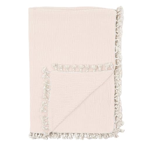 Crane Baby Muslin Swaddle Blanket, Soft Cotton Lightweight Nursery and Stroller Blanket for Baby Boys & Girls, Desert Brown, 30" x 40"