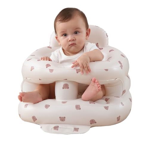 AGITVPS Upgrade Surround Inflatable Baby Seat for Babies 3-36 Months, Built in Air Pump Surround Bumbo Seat with Tray, Load-Capable Baby Chair Sit Me up Floor Seat for Baby, Learning to Sit&Feeding