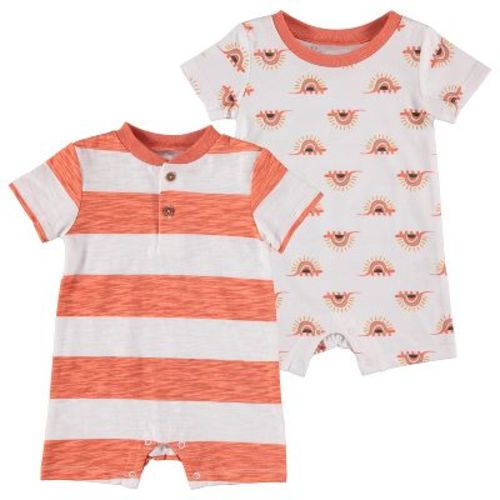 Chick Pea Gender Neutral Baby Short Sleeve Romper 2 Pc Set Dinosaur Trendy Green Newborn Clothing Size 0-3m