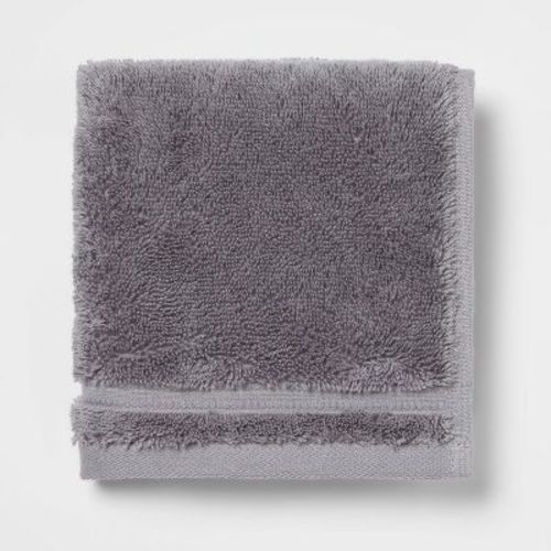 Total Fresh Antimicrobial Washcloth Dark Gray - Threshold™: 100% Cotton, Low Lint, Heavyweight Terry Cloth